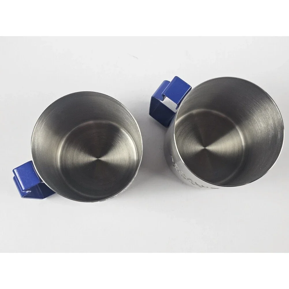 Absolut Vodka Moscow Mule Stainless Steel Mug Cup Cobalt Blue Handle (Set of 2)
